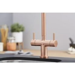 SIA KT3CU Copper Swan Neck Twin Lever Contemporary Monobloc Kitchen Mixer Tap -Home Sale Shop 65334677 4