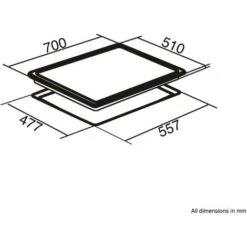 SIA GHG703WH 70cm White 5 Burner Gas On Glass Hob With Cast Iron Pan Stands -Home Sale Shop 65334842 4