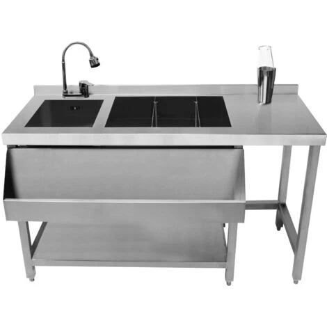 Cocktail Bar Station Stainless Steel 90L Insulated Ice Well 5 Cocktail Bar Station Stainless Steel 90L Insulated Ice Well - Image 3