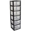 6 Drawer Plastic Storage Tower Unit – Black