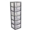 6 Drawer Plastic Storage Tower Unit – Silver 2 6 Drawer Plastic Storage Tower Unit – Silver -Home Sale Shop 66032594 1