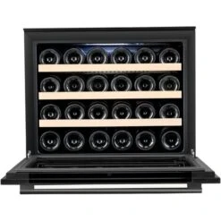 Edesa ART29647 60cm Built In Column Black Glass Wine Cooler -Home Sale Shop 67707158 3
