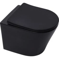 Grohe Toilet Set Rapid SL Frame + Infinitio Rimless Toilet, Matt Black + Softclose Seat + Matt Black Flush Plate 9 Grohe Toilet Set Rapid SL Frame + Infinitio Rimless Toilet, Matt Black + Softclose Seat + Matt Black Flush Plate -Home Sale Shop 68411939 3