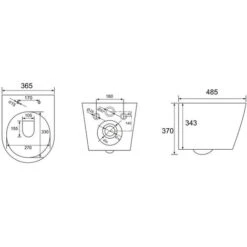 Grohe Toilet Set Rapid SL Frame + Infinitio Rimless Toilet, Matt Black + Softclose Seat + Matt Black Flush Plate 11 Grohe Toilet Set Rapid SL Frame + Infinitio Rimless Toilet, Matt Black + Softclose Seat + Matt Black Flush Plate -Home Sale Shop 68411939 5