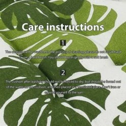 Floor Chair Cushions For Sofa And Dining Chair Set Of 4 Green/Green Turtle Leaf Linen Chair Cushions For Garden Kitchen Office 38 X 38cm (E) 9 Floor Chair Cushions For Sofa And Dining Chair Set Of 4 Green/Green Turtle Leaf Linen Chair Cushions For Garden Kitchen Office 38 X 38cm (E) -Home Sale Shop 70135491 3