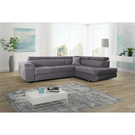 Fabric Laguna Corner Sofa Bed With Storage Universal Sofa Bed - Grey 3 Fabric Laguna Corner Sofa Bed With Storage Universal Sofa Bed - Grey