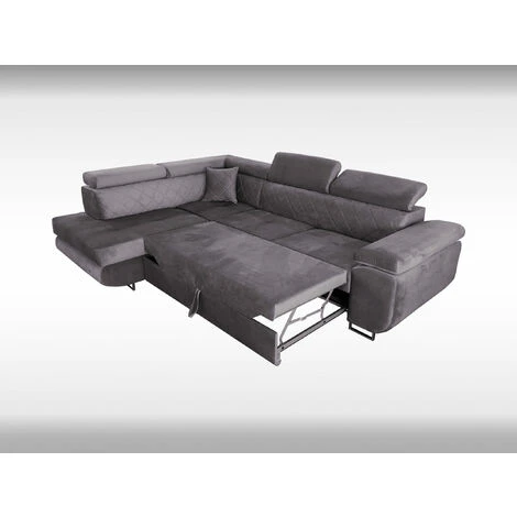 Fabric Laguna Corner Sofa Bed With Storage Universal Sofa Bed - Grey 5 Fabric Laguna Corner Sofa Bed With Storage Universal Sofa Bed - Grey - Image 3