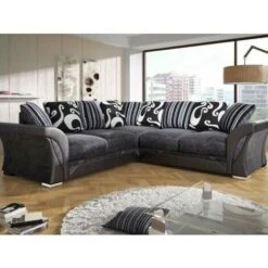 Shannon Corner Sofa - Black/Grey