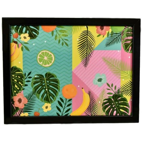 Large Wooden Soft Padded Cushioned Bean Bag Lap Dinner Laptop Food TV Tray (Tropical Fruit) 4 Large Wooden Soft Padded Cushioned Bean Bag Lap Dinner Laptop Food TV Tray (Tropical Fruit) - Image 2