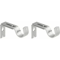 2 Pcs Adjustable Wall Bracket Curtain Rod Bracket Curtain Rod Bracket Stainless Steel With Screws Curtain Rod Brackets For Curtain Rod Clothes Rail Silber