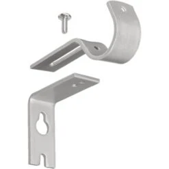 2 Pcs Adjustable Wall Bracket Curtain Rod Bracket Curtain Rod Bracket Stainless Steel With Screws Curtain Rod Brackets For Curtain Rod Clothes Rail Silber -Home Sale Shop 71405452 5