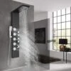 SUGUWORD Shower Panel Tower With 4 Functions Rainfall And Waterfall Head Massage Jet 3-Types Hand Shower Can Working At The Same Time Black Shower System Wall Mounted 1 SUGUWORD Shower Panel Tower With 4 Functions Rainfall And Waterfall Head Massage Jet 3-Types Hand Shower Can Working At The Same Time Black Shower System Wall Mounted -Home Sale Shop 71582364 1