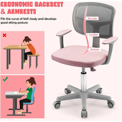 Kids Computer Desk Chair Low-Back Task Study Chairs Children Office Task Chair 7 Kids Computer Desk Chair Low-Back Task Study Chairs Children Office Task Chair - Image 5