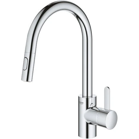 Grohe Eurosmart Cosmopolitan Single-lever Kitchen Mixer With Pull-out 2 Jets, Gooseneck, Chrome (31481001) 3 Grohe Eurosmart Cosmopolitan Single-lever Kitchen Mixer With Pull-out 2 Jets, Gooseneck, Chrome (31481001)