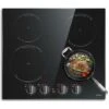 Induction Hob Black Glass Electric Cooktop Built-in 4 Zone Electric Hob With Knob 60cm, 7200W, Hard Wire, No Plug Included 2 Induction Hob Black Glass Electric Cooktop Built-in 4 Zone Electric Hob With Knob 60cm, 7200W, Hard Wire, No Plug Included -Home Sale Shop 73150172 1