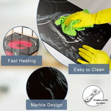 2 Zone Ceramic Hob, Hobsir Built-in Electric Hob 30cm, Marble, 3200W, Touch Control, Doul Zone, 9 Heating Levels, Safety Lock,Timer, Hard Wire, No Plug Included, LH09 6 2 Zone Ceramic Hob, Hobsir Built-in Electric Hob 30cm, Marble, 3200W, Touch Control, Doul Zone, 9 Heating Levels, Safety Lock,Timer, Hard Wire, No Plug Included, LH09 - Image 4