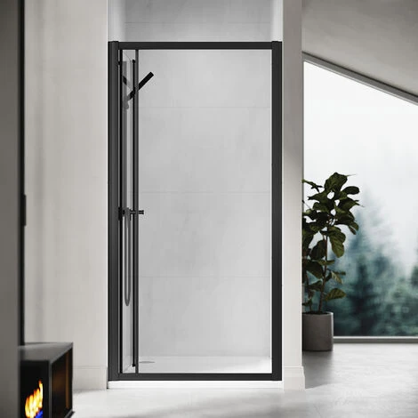 ELEGANT 900mm Bi-Fold Shower Door Reversible Folding Glass Inner Opening Design Shower Enclosure Cubicles Door Matt Black Frame 5 ELEGANT 900mm Bi-Fold Shower Door Reversible Folding Glass Inner Opening Design Shower Enclosure Cubicles Door Matt Black Frame - Image 3