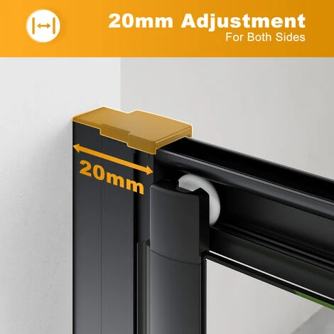 ELEGANT 900mm Bi-Fold Shower Door Reversible Folding Glass Inner Opening Design Shower Enclosure Cubicles Door Matt Black Frame 6 ELEGANT 900mm Bi-Fold Shower Door Reversible Folding Glass Inner Opening Design Shower Enclosure Cubicles Door Matt Black Frame - Image 4