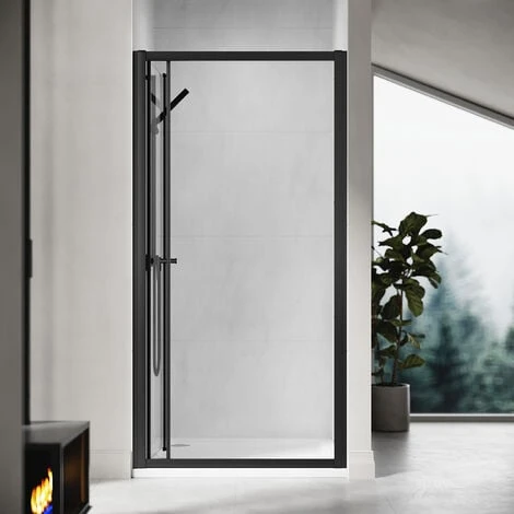 ELEGANT 760mm Bi-Fold Shower Door Reversible Folding Glass Inner Opening Design Shower Enclosure Cubicles Door Matt Black Frame 5 ELEGANT 760mm Bi-Fold Shower Door Reversible Folding Glass Inner Opening Design Shower Enclosure Cubicles Door Matt Black Frame - Image 3