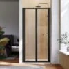 ELEGANT 900mm Black Frame Bifold Shower Door Enclosure Folding Bathroom Glass Wet Room 2 ELEGANT 900mm Black Frame Bifold Shower Door Enclosure Folding Bathroom Glass Wet Room -Home Sale Shop 75364992 1