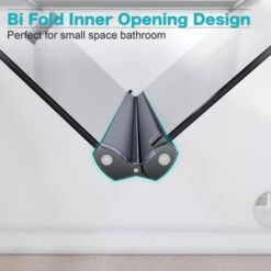 ELEGANT 700mm Black Frame Bifold Shower Door Enclosure Folding Bathroom Glass Wet Room 11 ELEGANT 700mm Black Frame Bifold Shower Door Enclosure Folding Bathroom Glass Wet Room -Home Sale Shop 75365032 5