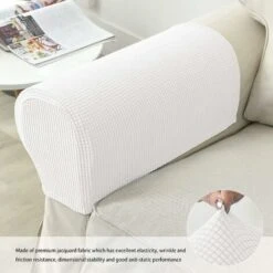 Pack Jacquard Stretch Sofa Armchair Armrest Covers Anti-Slip Furniture Protector Armrest Covers For Recliner Sofa With Free Fixing Tools -Home Sale Shop 77562264 4