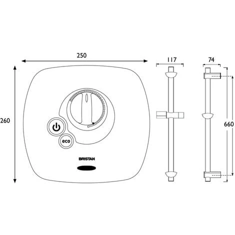 Bristan Hydropower 1500XT Thermostatic Power Shower Showerforce New Team NT1500 5 Bristan Hydropower 1500XT Thermostatic Power Shower Showerforce New Team NT1500 - Image 3