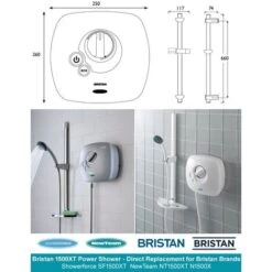 Bristan Hydropower 1500XT Thermostatic Power Shower Showerforce New Team NT1500 11 Bristan Hydropower 1500XT Thermostatic Power Shower Showerforce New Team NT1500 -Home Sale Shop 81039340 5