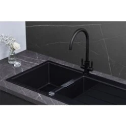 Franke Sirius S2D651CB 1.5 Bowl Tectonite Reversible Carbon Black Kitchen Sink 9 Franke Sirius S2D651CB 1.5 Bowl Tectonite Reversible Carbon Black Kitchen Sink -Home Sale Shop 81167184 3