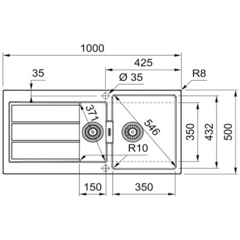 Franke Sirius S2D651CB 1.5 Bowl Tectonite Reversible Carbon Black Kitchen Sink 6 Franke Sirius S2D651CB 1.5 Bowl Tectonite Reversible Carbon Black Kitchen Sink - Image 4