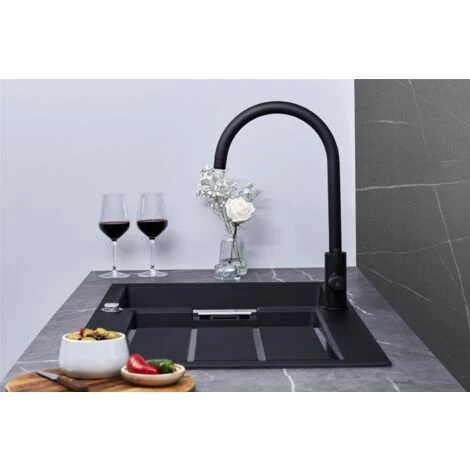 Franke Sirius S2D651CB 1.5 Bowl Tectonite Reversible Carbon Black Kitchen Sink 7 Franke Sirius S2D651CB 1.5 Bowl Tectonite Reversible Carbon Black Kitchen Sink - Image 5