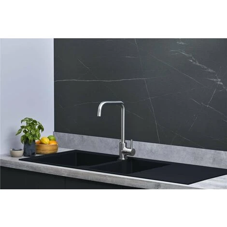 Liquida LP20BL 2.0 Bowl Composite Inset Reversible Black Kitchen Sink 4 Liquida LP20BL 2.0 Bowl Composite Inset Reversible Black Kitchen Sink - Image 3