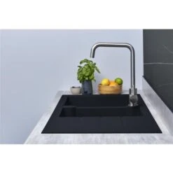 Liquida LP20BL 2.0 Bowl Composite Inset Reversible Black Kitchen Sink 10 Liquida LP20BL 2.0 Bowl Composite Inset Reversible Black Kitchen Sink -Home Sale Shop 81167248 5