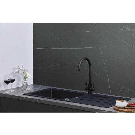 Franke Sirius S2D611CB 1.0 Bowl Tectonite Carbon Black Reversible Kitchen Sink 4 Franke Sirius S2D611CB 1.0 Bowl Tectonite Carbon Black Reversible Kitchen Sink - Image 2