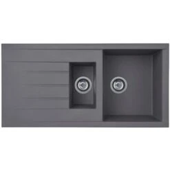 Liquida CU15GR 1.5 Bowl Composite Inset Reversible Grey Kitchen Sink