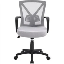 Yaheetech Mesh Office Chair Executive Desk Chair, Light Gray