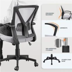 Yaheetech Mesh Office Chair Executive Desk Chair, Light Gray -Home Sale Shop 83169716 3