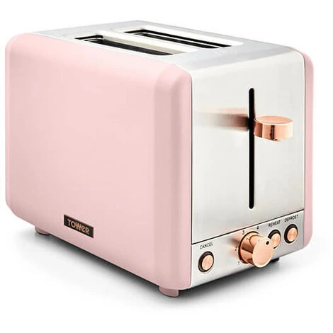 Tower Cavaletto Pyramid Kettle And 2 Slice Toaster Set Pink 4 Tower Cavaletto Pyramid Kettle And 2 Slice Toaster Set Pink - Image 2