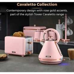 Tower Cavaletto Pyramid Kettle And 2 Slice Toaster Set Pink 9 Tower Cavaletto Pyramid Kettle And 2 Slice Toaster Set Pink -Home Sale Shop 83668521 4