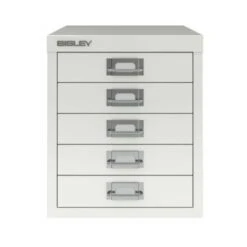 Bisley 5 Drawer Filing Cabinet - White