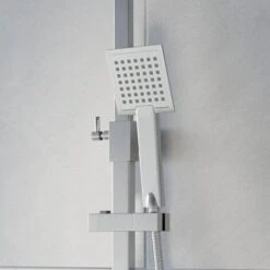 Thermostatic Shower Mixer Square Chrome Bathroom Twin Head Set -Home Sale Shop 8755478 4