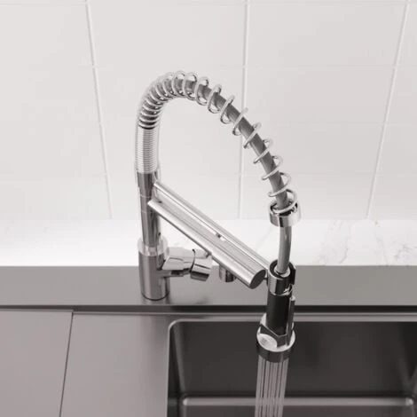 Sauber Kitchen Mixer Tap Dual Spout With Pull Out Spray 5 Sauber Kitchen Mixer Tap Dual Spout With Pull Out Spray - Image 3