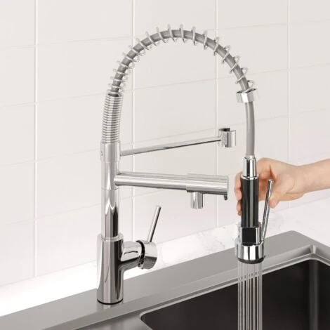 Sauber Kitchen Mixer Tap Dual Spout With Pull Out Spray 6 Sauber Kitchen Mixer Tap Dual Spout With Pull Out Spray - Image 4