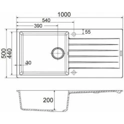 Reginox Harlem10 Kitchen Sink Single Bowl White Granite Inset Reversible Waste -Home Sale Shop 8940480 3
