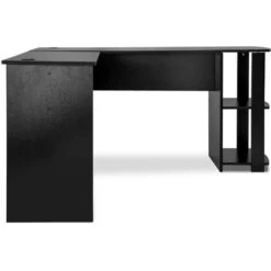 Corner Desk L-Shaped Computer Desk With 2-Tier Shelves, Workstation Gaming Desk Home Office Desk, Black 10 Corner Desk L-Shaped Computer Desk With 2-Tier Shelves, Workstation Gaming Desk Home Office Desk, Black -Home Sale Shop 89944709 4