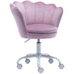 Best Seller 17 Velvet Kids Desk Chair Swivel Computer Chair For Children Girls Study Office, Height Adjustable, Purple