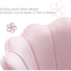 Velvet Office Chair Swivel Desk Chair Height Adjustable Task Chair For Home Office, Velvet, Light Pink -Home Sale Shop 91014533 4