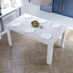 Medina 6 Seater Dining Table MDF Wood, 150 X 90 Cm, White 10 Medina 6 Seater Dining Table MDF Wood, 150 X 90 Cm, White -Home Sale Shop 91415858 4