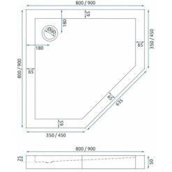 Shower Tray Diamond Black 90x90 11 Shower Tray Diamond Black 90x90 -Home Sale Shop 91440910 5