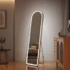 EMKE Freestanding Arched Mirror Full Length With LED Lights Tri-Colour Dimmable Dressing Mirror 160x45cm White Gold 1 EMKE Freestanding Arched Mirror Full Length With LED Lights Tri-Colour Dimmable Dressing Mirror 160x45cm White Gold -Home Sale Shop 92199330 1